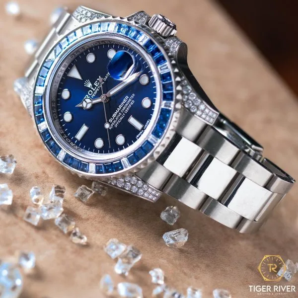 Rolex Submariner Date 116659 SABR 18k White Gold Diamonds Sapphires UNWORN(AAAAA version) - 图片 3