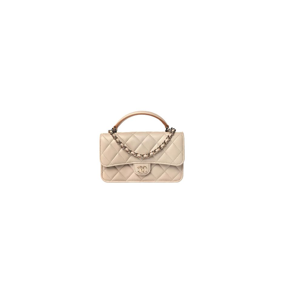 CHANEL MINI FLAP WITH TOP HANDLE(HIGH-END GRADE)