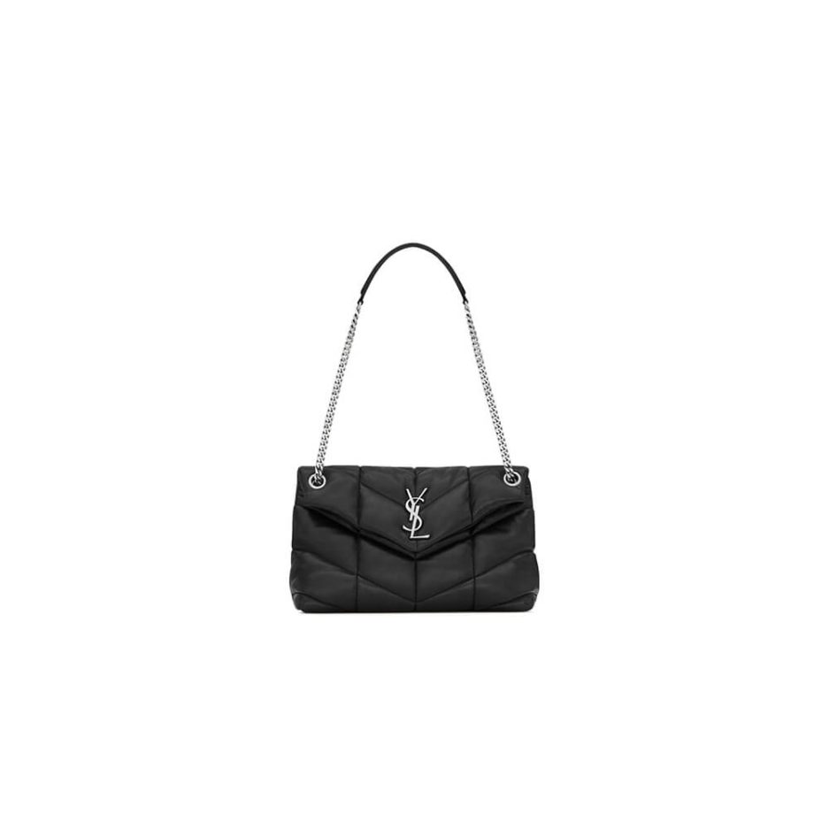 PUFFER SMALL CHAIN BAG IN QUILTED LAMBSKIN