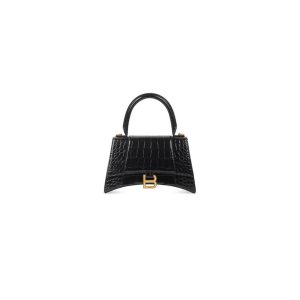 Balenciaga WOMEN’S HOURGLASS SMALL HANDBAG CROCODILE EMBOSSED