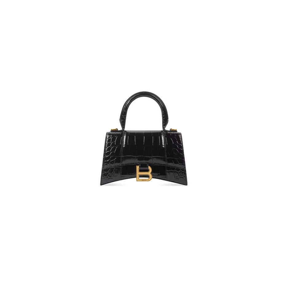 Balenciaga WOMEN’S HOURGLASS XS HANDBAG CROCODILE EMBOSSED