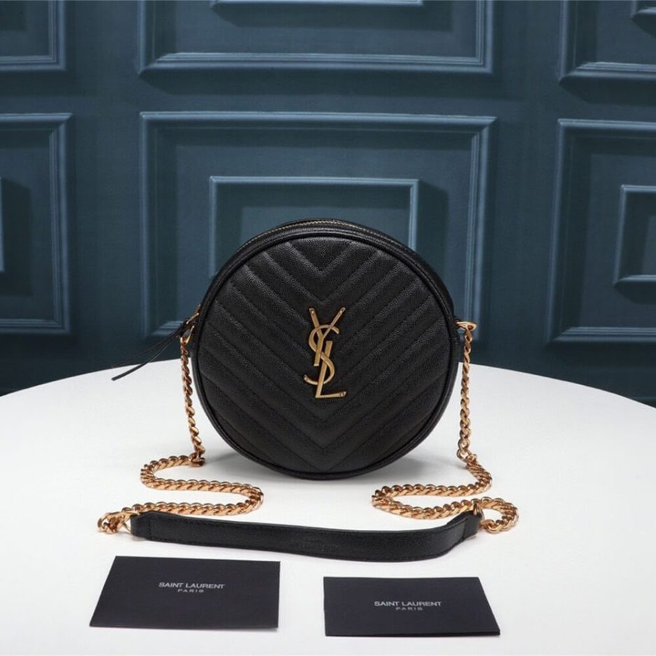 VINYLE ROUND CAMERA BAG IN CHEVRON-QUILTED GRAIN DE POUDRE EMBOSSED LEATHER - 图片 2