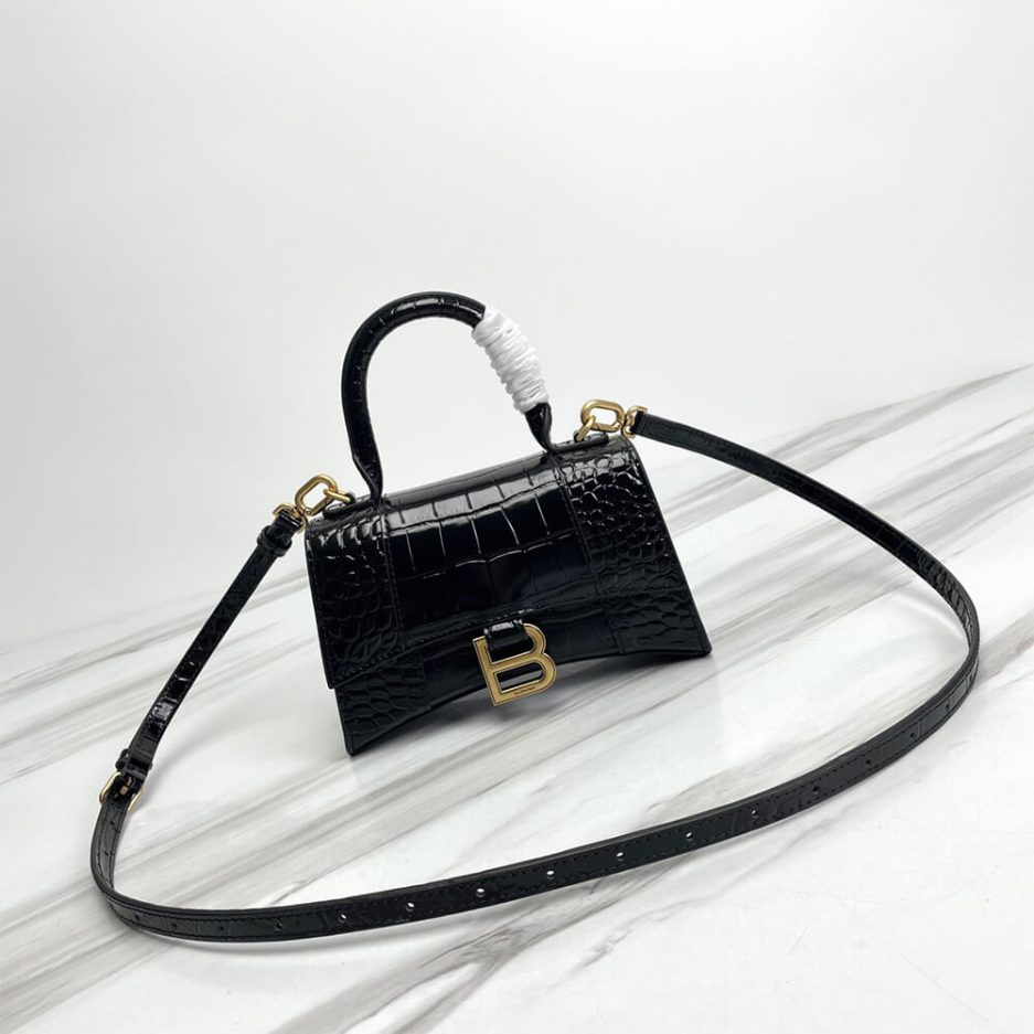 Balenciaga WOMEN’S HOURGLASS XS HANDBAG CROCODILE EMBOSSED - 图片 2