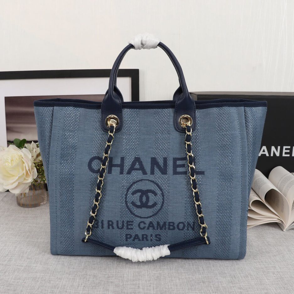 CHANEL Woven Straw Raffia Striped Medium Deauville Tote - 图片 2