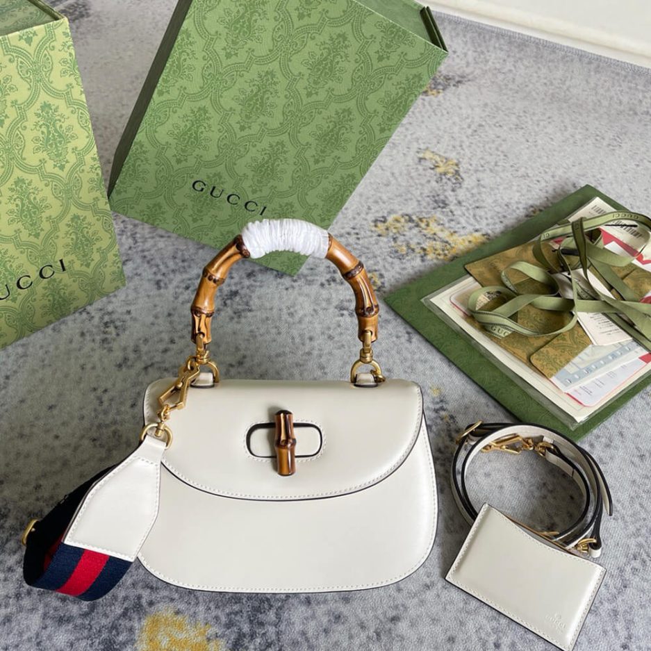 GUCCI BAMBOO 1947 JUMBO GG SMALL TOP HANDLE BAG - 图片 2