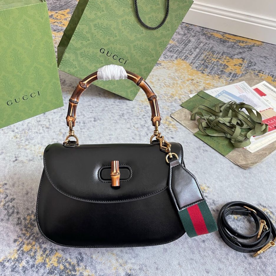 GUCCI BAMBOO 1947 JUMBO GG SMALL TOP HANDLE BAG - 图片 2