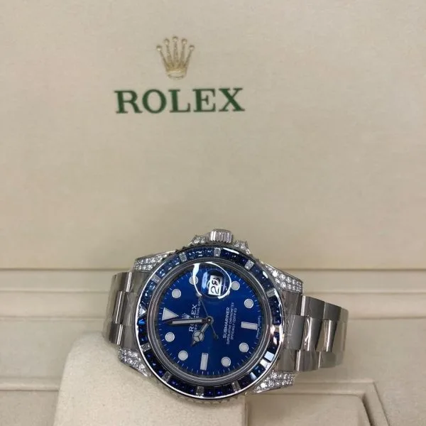 Rolex Submariner Date 116659 SABR 18k White Gold Diamonds Sapphires UNWORN(AAAAA version) - 图片 6