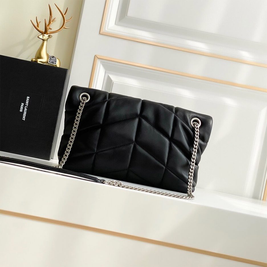 PUFFER SMALL CHAIN BAG IN QUILTED LAMBSKIN - 图片 3