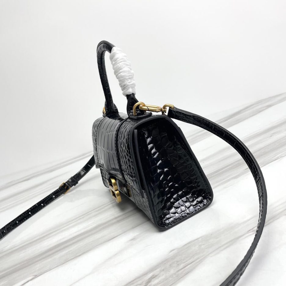 Balenciaga WOMEN’S HOURGLASS XS HANDBAG CROCODILE EMBOSSED - 图片 3