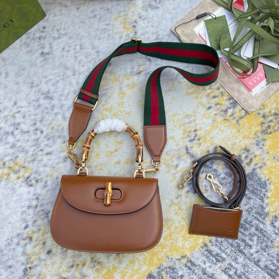 GUCCI BAMBOO 1947 JUMBO GG SMALL TOP HANDLE BAG - 图片 3