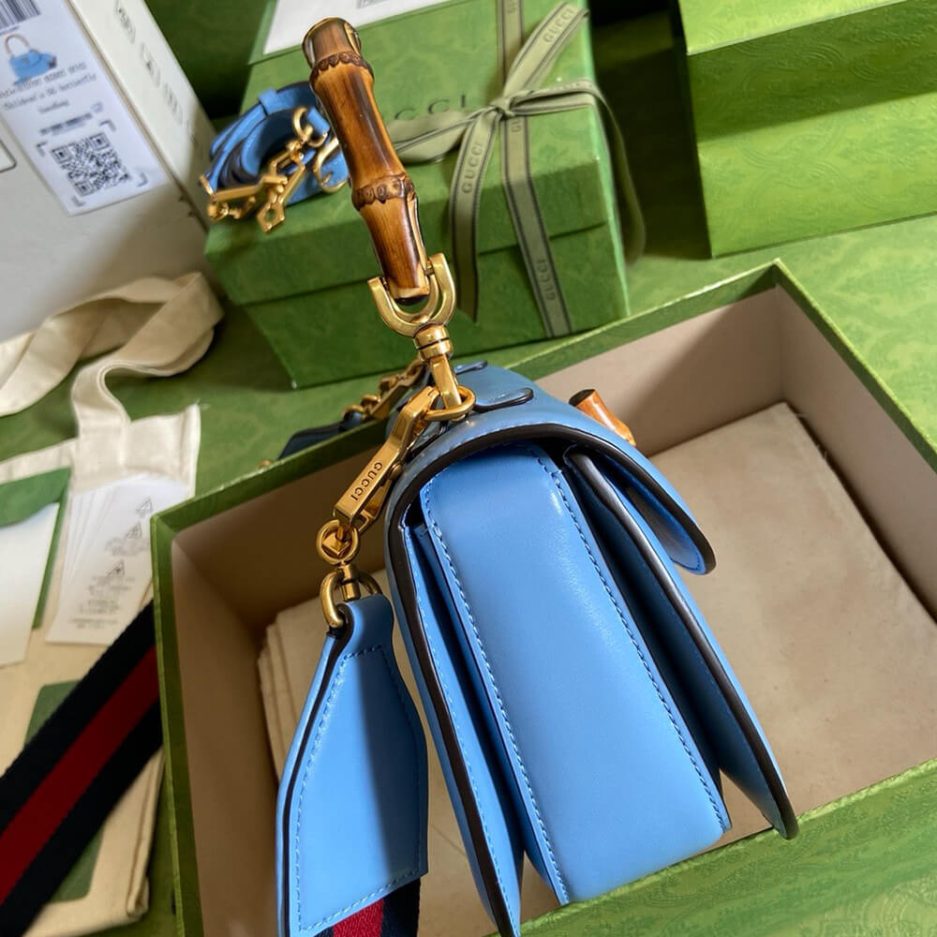 GUCCI BAMBOO 1947 JUMBO GG SMALL TOP HANDLE BAG - 图片 3