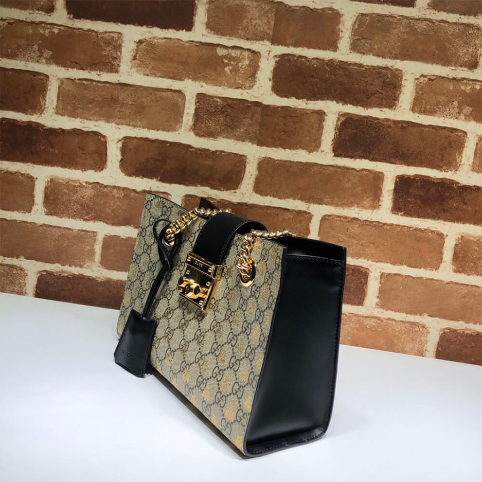 GG Padlock small GG bees shoulder bag - 图片 3