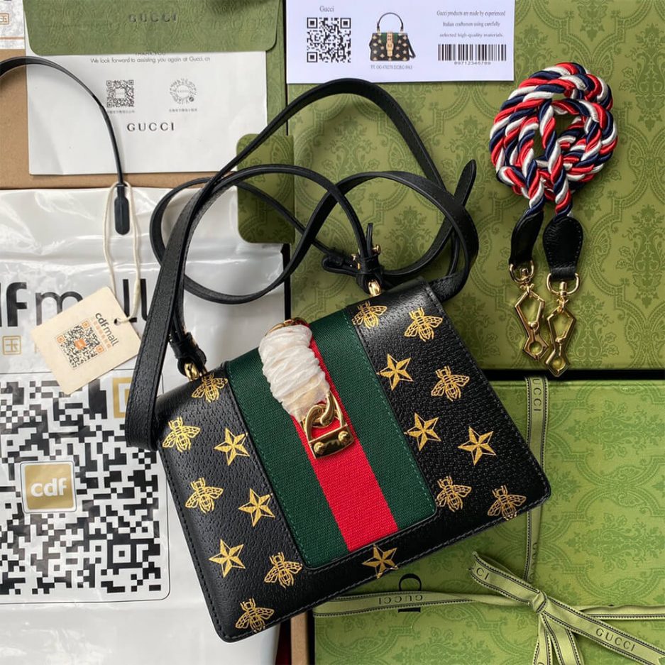 GG Sylvie Bee Star mini leather bag - 图片 3