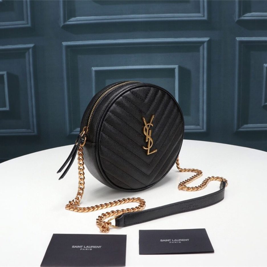 VINYLE ROUND CAMERA BAG IN CHEVRON-QUILTED GRAIN DE POUDRE EMBOSSED LEATHER - 图片 3