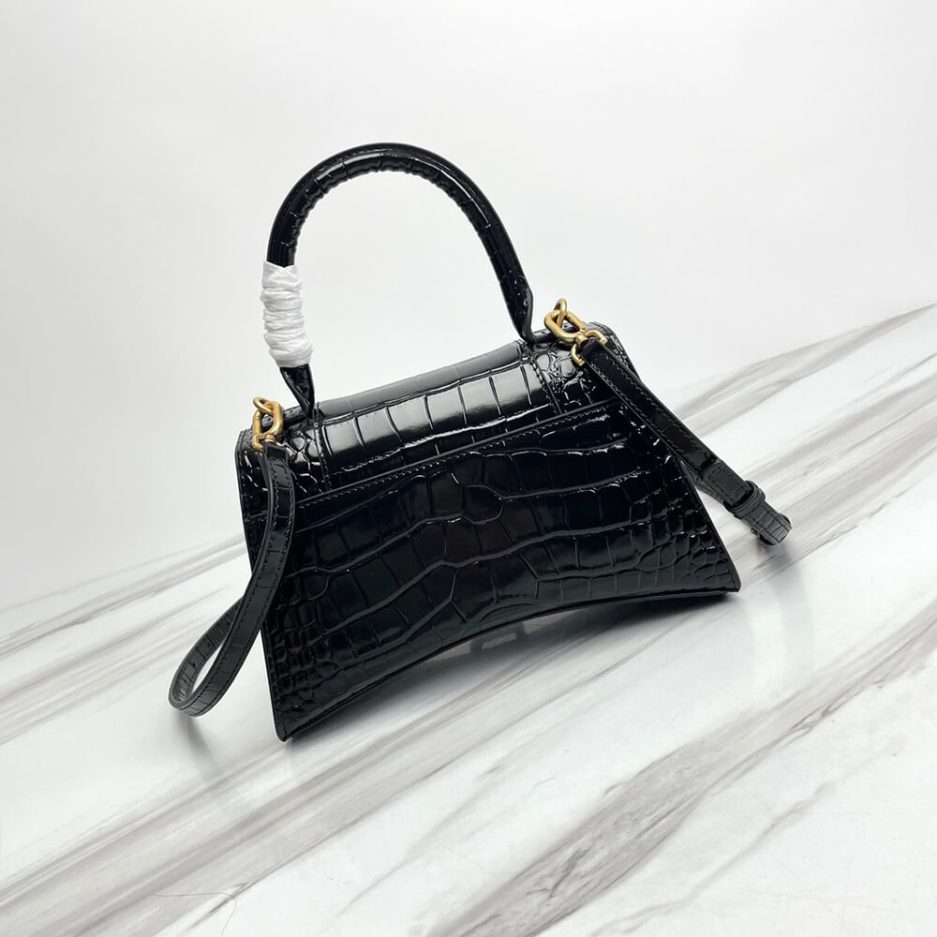 Balenciaga WOMEN’S HOURGLASS SMALL HANDBAG CROCODILE EMBOSSED - 图片 4