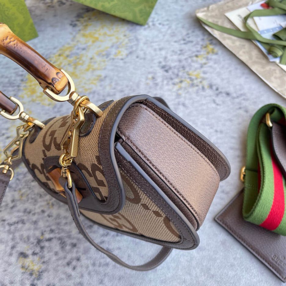 GUCCI BAMBOO 1947 JUMBO GG SMALL TOP HANDLE BAG - 图片 4