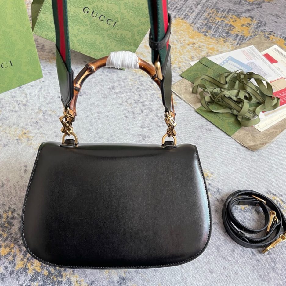GUCCI BAMBOO 1947 JUMBO GG SMALL TOP HANDLE BAG - 图片 4