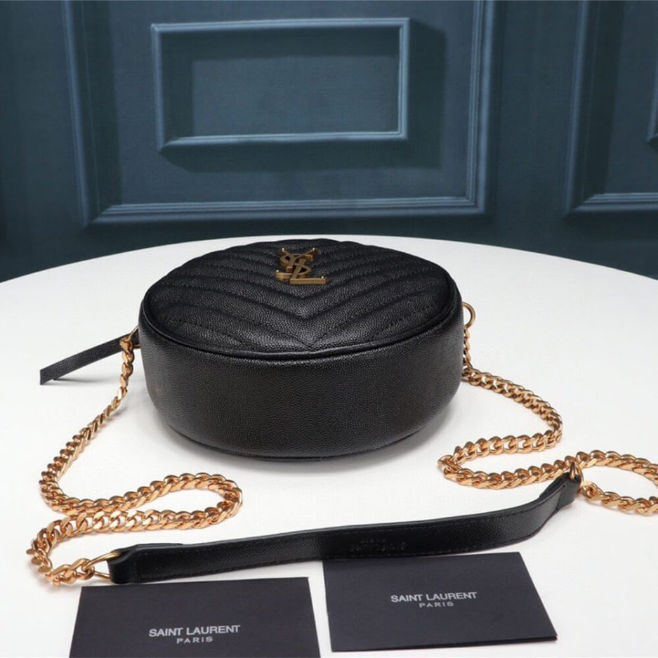 VINYLE ROUND CAMERA BAG IN CHEVRON-QUILTED GRAIN DE POUDRE EMBOSSED LEATHER - 图片 4