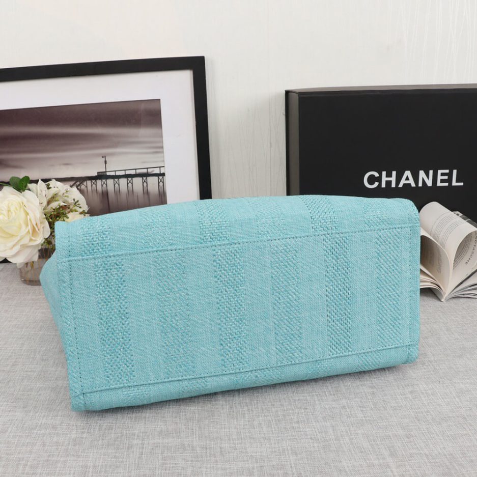 CHANEL Woven Straw Raffia Striped Medium Deauville Tote - 图片 5