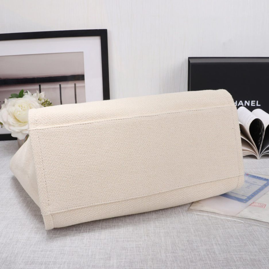 CHANEL Woven Straw Raffia Striped Medium Deauville Tote - 图片 5