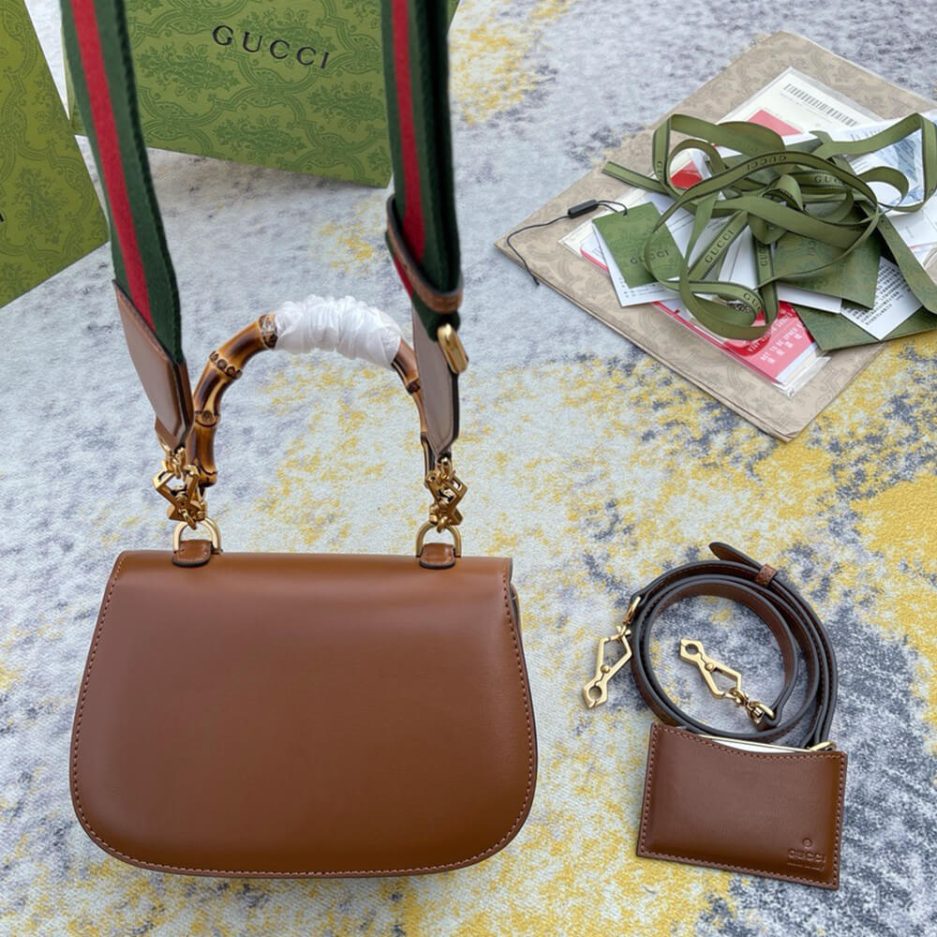 GUCCI BAMBOO 1947 JUMBO GG SMALL TOP HANDLE BAG - 图片 5