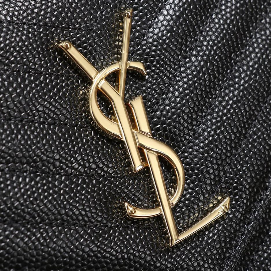 Saint Laurent Chain-strap YSL-plaque grained-leather wallet - 图片 5