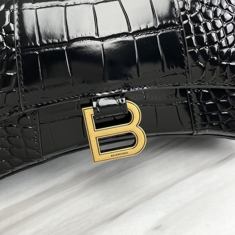 Balenciaga WOMEN’S HOURGLASS XS HANDBAG CROCODILE EMBOSSED - 图片 6