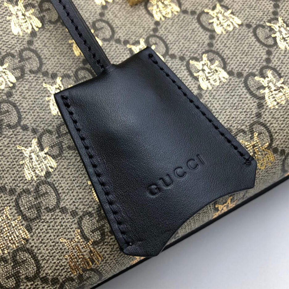 GG Padlock small GG bees shoulder bag - 图片 6