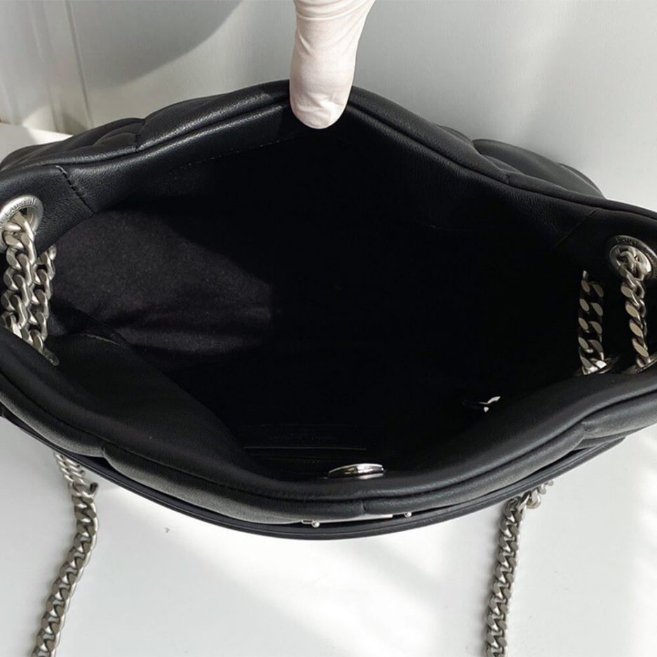 PUFFER SMALL CHAIN BAG IN QUILTED LAMBSKIN - 图片 7