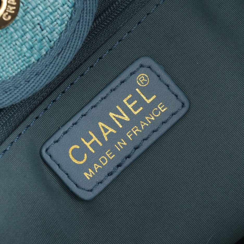 CHANEL Woven Straw Raffia Striped Medium Deauville Tote - 图片 7