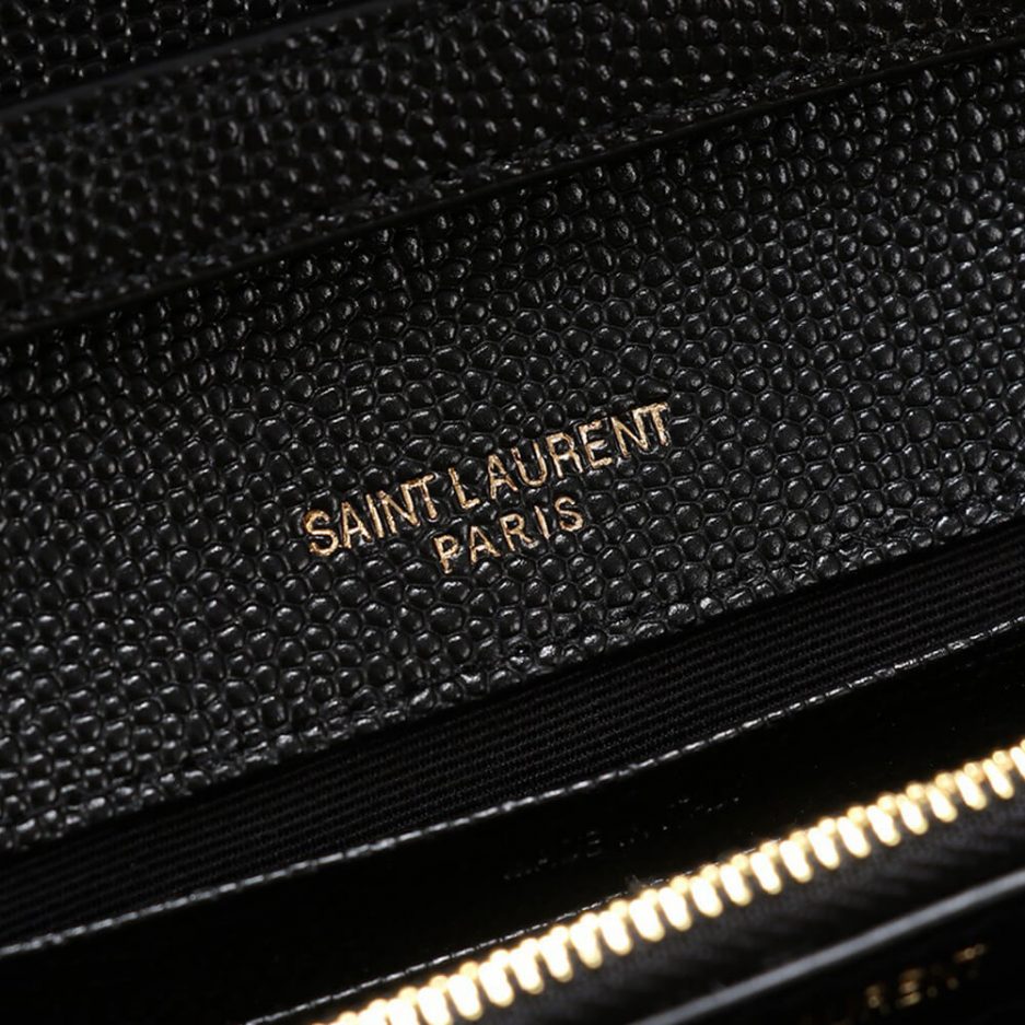 Saint Laurent Chain-strap YSL-plaque grained-leather wallet - 图片 7