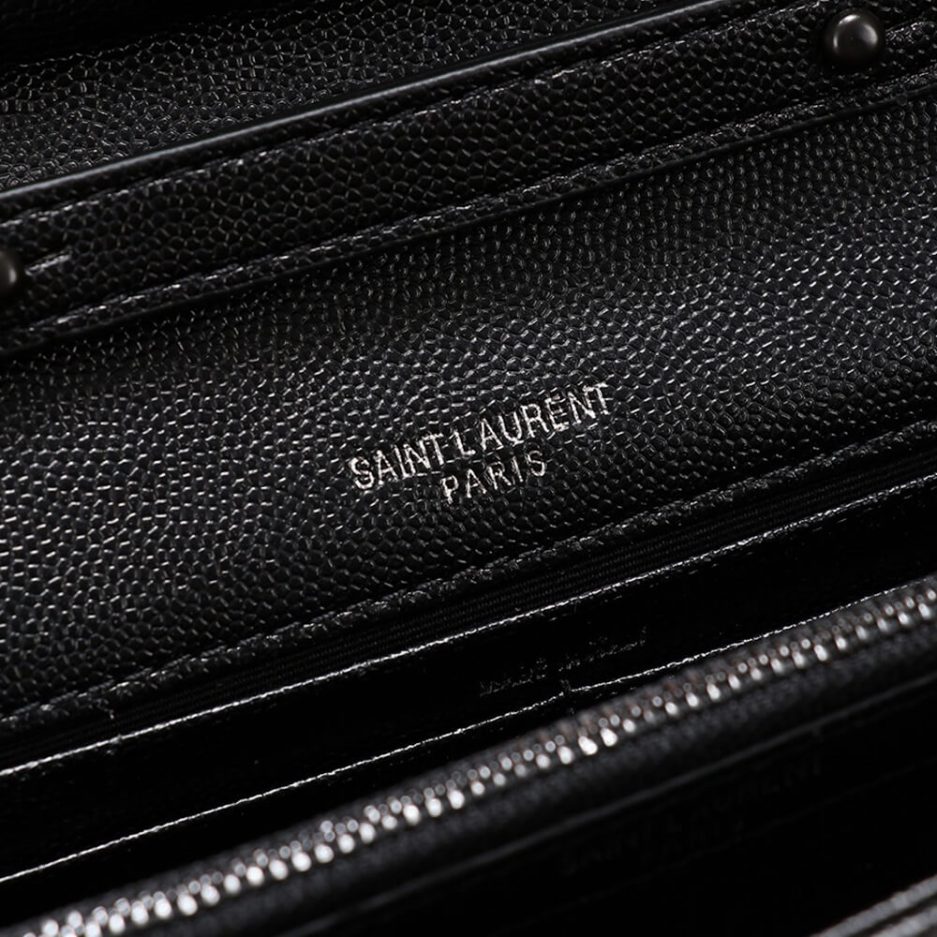 Saint Laurent Chain-strap YSL-plaque grained-leather wallet - 图片 7
