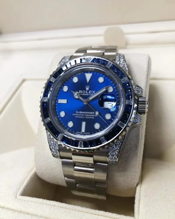 Rolex Submariner Date 116659 SABR 18k White Gold Diamonds Sapphires UNWORN(AAAAA version) - 图片 5