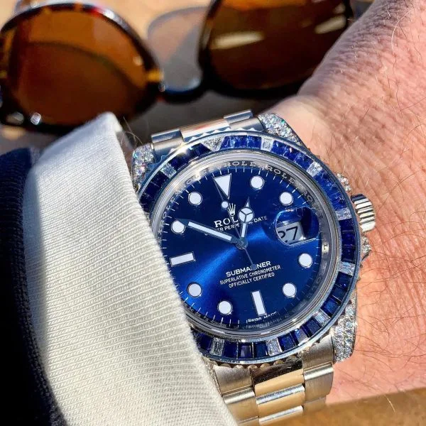 Rolex Submariner Date 116659 SABR 18k White Gold Diamonds Sapphires UNWORN(AAAAA version) - 图片 7