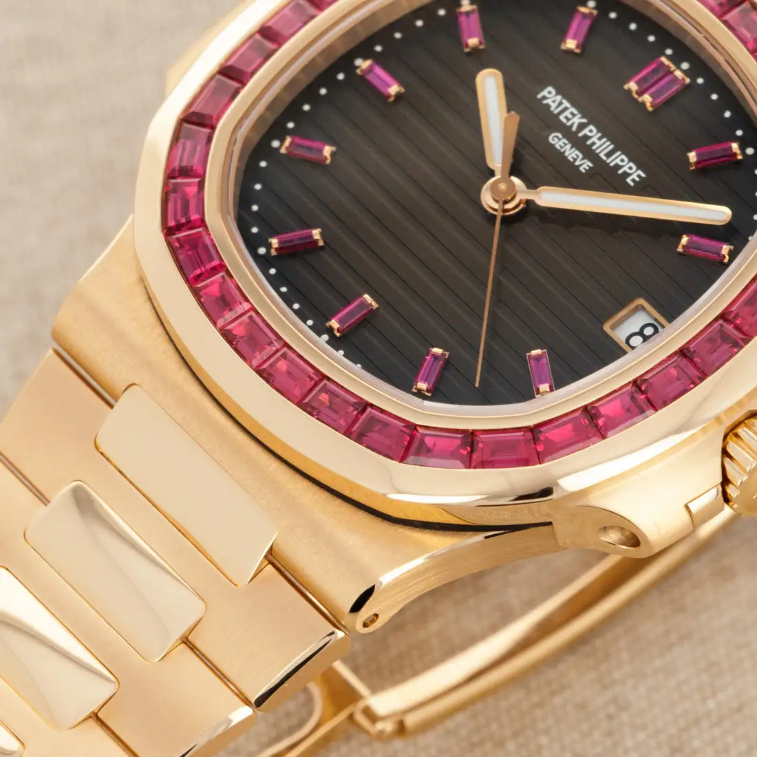 AAAAA-Patek Philippe Nautilus Rose Gold Brown Ruby Dial 40mm Ruby Bezel 5723/112R-001 - BRAND NEW - 图片 3